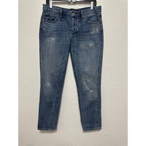 Lucky Brand Women Sienna Slim Boyfriend Jeans Medium Wash Distressed Size 4 27